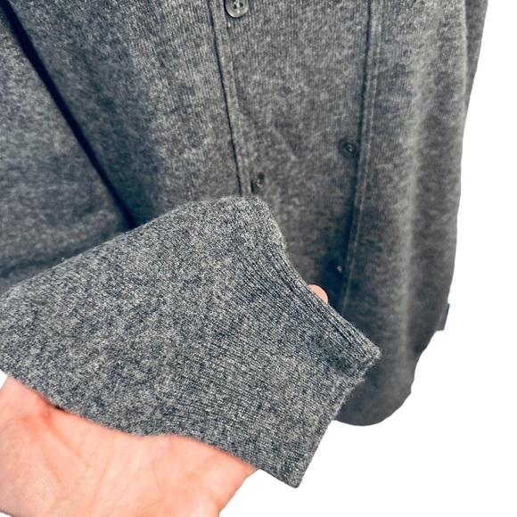 HAWICO Scotland Lambswool Sweater 100% pure Button detail gray size large - Picture 8 of 9